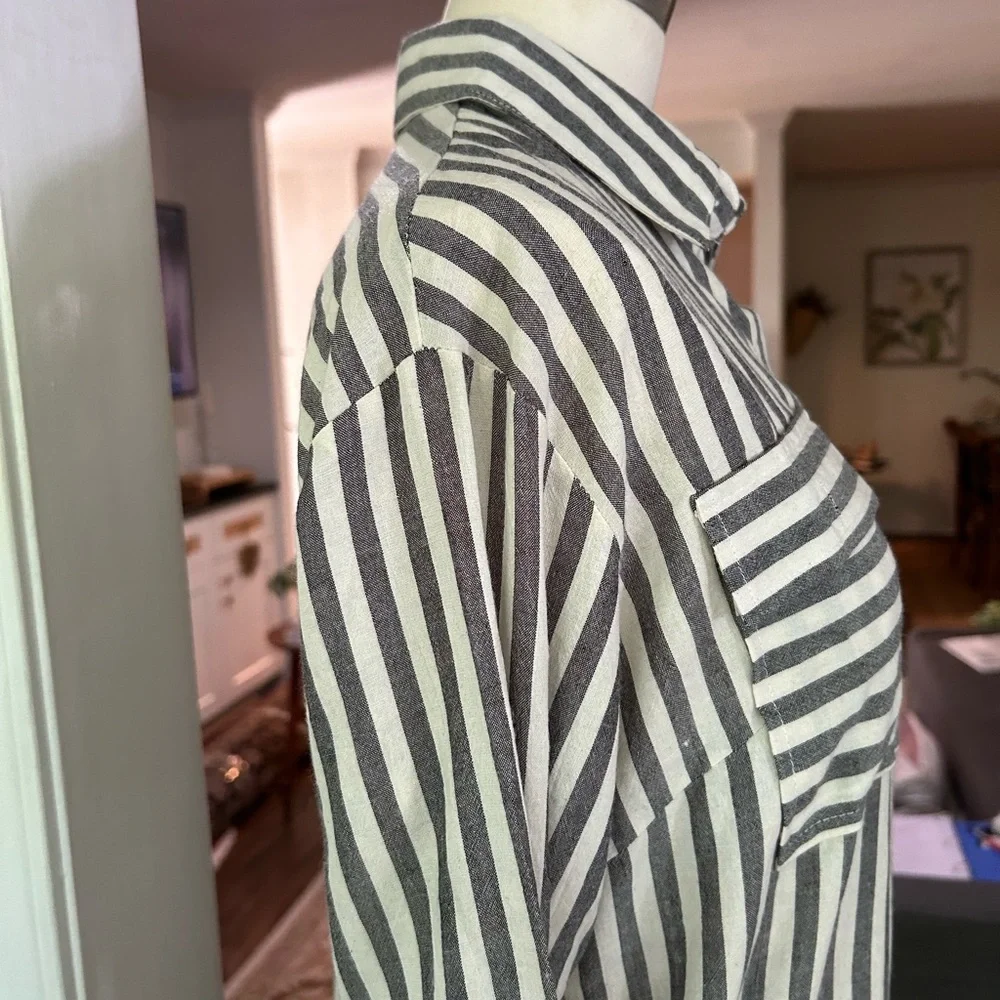 Button down striped shirt long sleeve - Picture 6 of 14